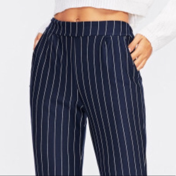 🆕💝Pinstripe Navy &white tailored ankle w/pocket - Picture 5 of 5